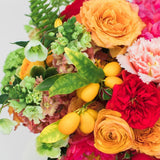 Sunset garden bouquet closeup