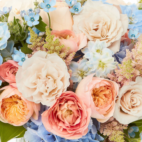 Pastel Garden bouquet closeup