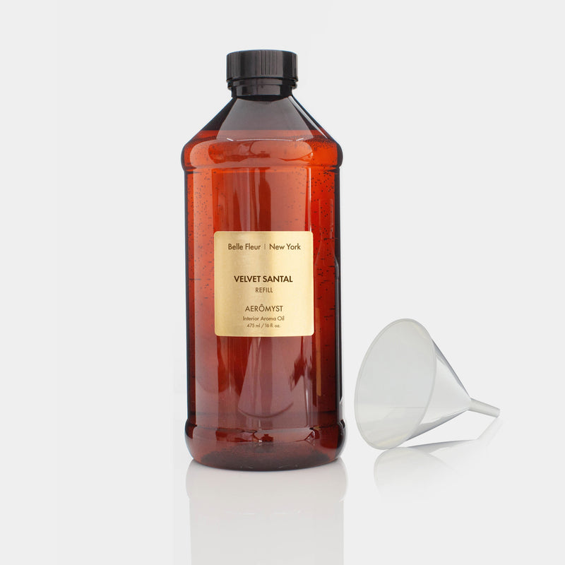 Velvet Santal bottle and funnel